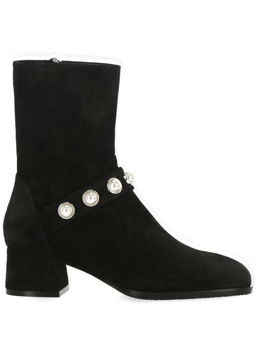 Black square toe woman boot Stuart Weitzman | SH002SPDBLK